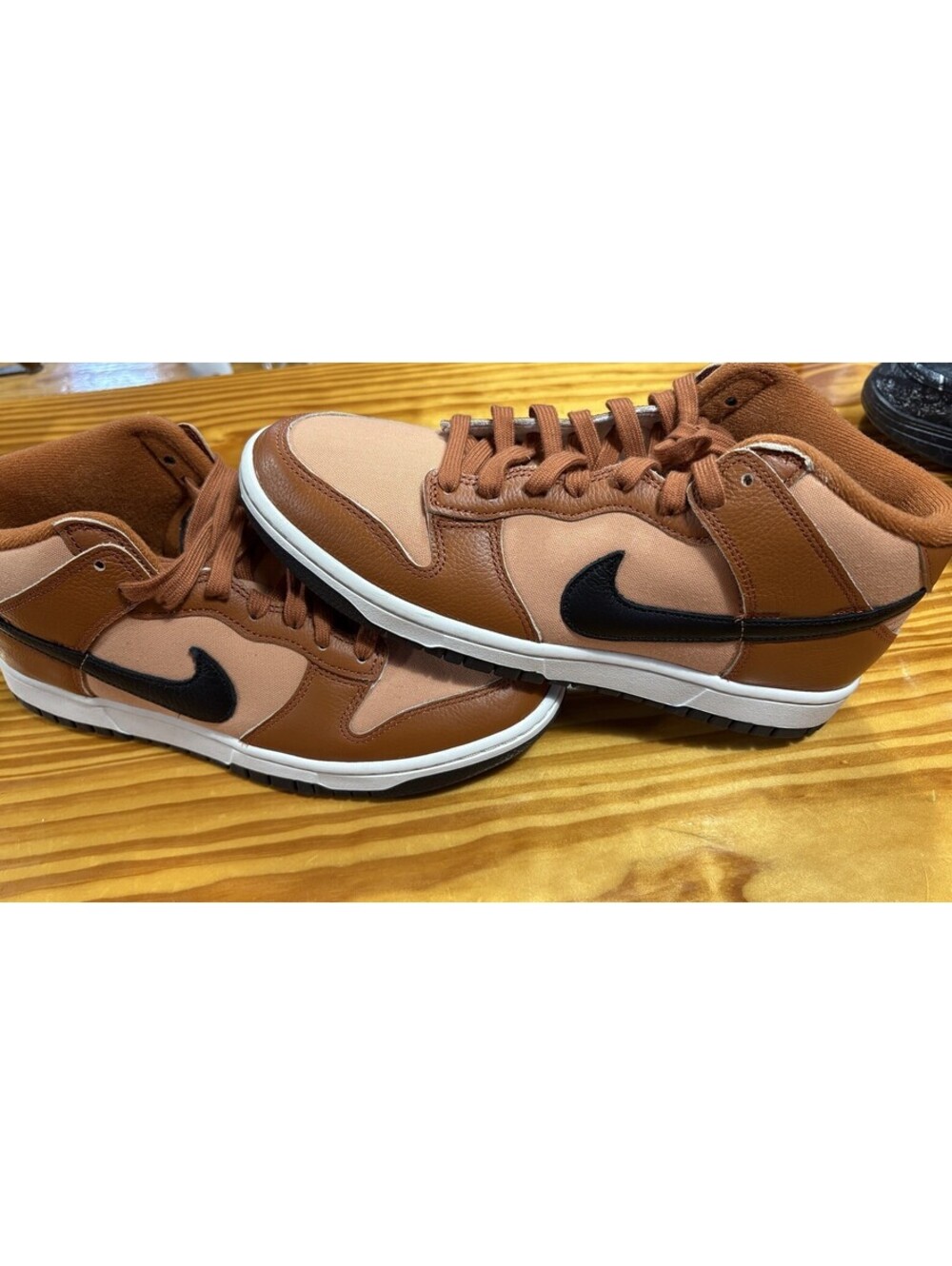 Nike Men's Dunk Mid Amber Brown Black Dark Russet Shoes Size 9 DZ2533 200